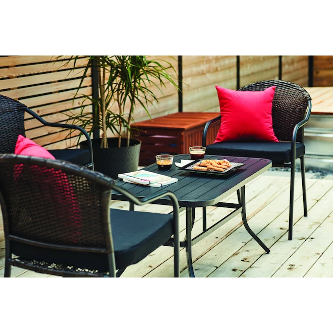 Style Selections Pelham Bay Outdoor Table with Round Corners - Steel - 40-in x 22.5-in x 20.25-in - Black 6 Style Selections Pelham Bay Outdoor Table with Round Corners - Steel - 40-in x 22.5-in x 20.25-in - Black - Image 4