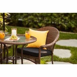 Style Selections 1-Piece Spruce Hills Black Patio Seat Pad -STYLE SELECTIONS Shop 48325009d L