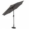 Style Selections Westbrook Market Umbrella with LED Lighting - Aluminum and Olefin - Tiltable - Grey