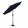 Style Selections 9-ft Market Umbrella with Solar LED Lighting - Aluminum and Olefin - Tiltable - Navy Canopy -STYLE SELECTIONS Shop 48655005 L