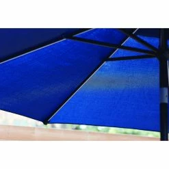 Style Selections 9-ft Market Umbrella with Solar LED Lighting - Aluminum and Olefin - Tiltable - Navy Canopy -STYLE SELECTIONS Shop 48655005c L