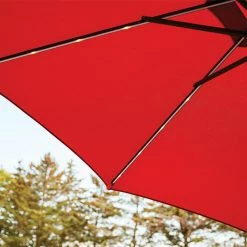 Style Selections Vinehaven Market Umbrella with LED Lighting - Aluminum and Olefin - Tiltable - Red -STYLE SELECTIONS Shop 48655007c L