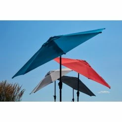 Style Selections Tiltable Umbrella - Aluminum and Red Olefin - 9-ft -STYLE SELECTIONS Shop 48655012d L