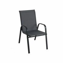 Style Selections Stackable Patio Chair - Powder-Coated Frame - Charcoal Grey