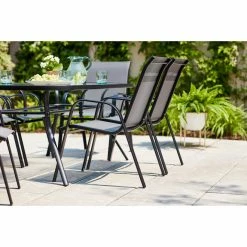 Style Selections Stackable Patio Chair - Powder-Coated Frame - Charcoal Grey -STYLE SELECTIONS Shop 48655022c L