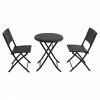 Bistro Set - 3 Pieces - Folding Chairs - Steel/Wicker -STYLE SELECTIONS Shop 48655040 L