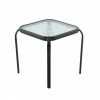 Style Selections Pelham Bay Outdoor Table - Steel and Glass - 16-in x 17-in - Black -STYLE SELECTIONS Shop 48655044 L