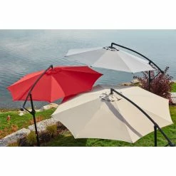 Style Selections Matheson Octagonal Offset Patio Umbrella - Steel and Red Polyester - Tiltable and Rotating -STYLE SELECTIONS Shop 48655085c L
