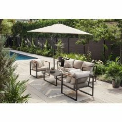 Style Selections Greige 10-ft Offset Patio Umbrella - Polyester -STYLE SELECTIONS Shop 48655103c L