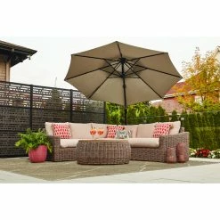 Style Selections Offset Patio Umbrella - Aluminum and Olefin - Tiltable and Rotating - Greige 8 Style Selections Offset Patio Umbrella - Aluminum and Olefin - Tiltable and Rotating - Greige -STYLE SELECTIONS Shop 48655104c L