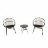 Style Selections Archer Conversation Set - 3 Pieces - Steel and Wicker - Black/ Grey -STYLE SELECTIONS Shop 48655109 L