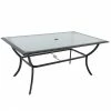 Style Selections Glenn Hill Rectangle Dining Table - Steel and Glass - Dark Brown - 66-in x 40-in x 28 1/4-in -STYLE SELECTIONS Shop 48655118 L