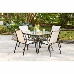 Style Selections Beige Steel and Sling Stackable Outdoor Chair -STYLE SELECTIONS Shop 48655131d L