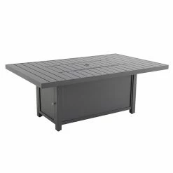 Style Selections 55,000 BTU 64-in Fire Table in Black Aluminum