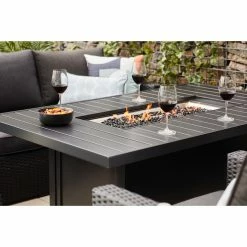 Style Selections 55,000 BTU 64-in Fire Table in Black Aluminum -STYLE SELECTIONS Shop 49095004c L