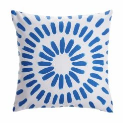Style Selections Outdoor Throw Pillow - 18-in x 18-in - Polyester - Blue and White