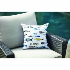 Style Selections Outdoor Throw Pillow - Polyester - 16-in x 16-in - Fish Pattern -STYLE SELECTIONS Shop 49235077d L