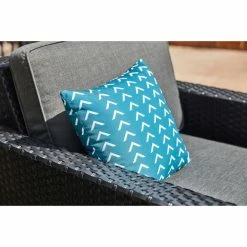 Style Selections Blue Polyester Cushion with White Patterns -STYLE SELECTIONS Shop 49235147b L