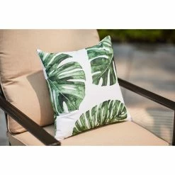 Style Selections 16-in x 16-in Exterior Cushion Palm Leave -STYLE SELECTIONS Shop 49235148b L