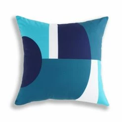 Style Selections Blue Geometric Patterns Outdoor Cushion - 16-in x 16-in
