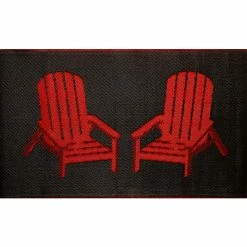Style Selections Polypropylene Rug - Indoor/Outdoor - Adirondack Chair Print - 3-ft W x 5-ft L