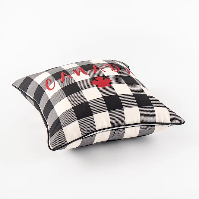 Style Selections Outdoor Cushion - "Canada" Print - Black/White/Red - 18-in W x 18-in L 4 Style Selections Outdoor Cushion - "Canada" Print - Black/White/Red - 18-in W x 18-in L - Image 2