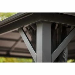 Style Selections Vented Roof Gazebo - 10-ft x 12-ft - Galvanized Steel - Grey -STYLE SELECTIONS Shop 72255182d L