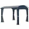 Curved Roof Pergola - 10-ft x 10-ft - Black -STYLE SELECTIONS Shop 72255184 L