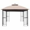 Style Selections Square Gazebo with Vented Double Roof - 10.83-ft x 9.81-ft - Brown -STYLE SELECTIONS Shop 72255185 L